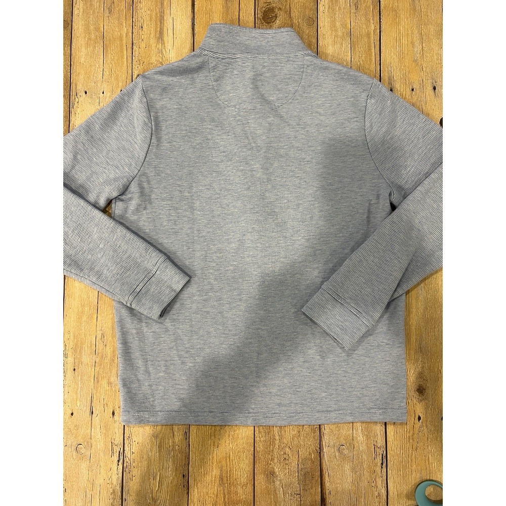 Vineyard Vines 1/4 Zip Pullover Light Blue/White Striped Boys Sz Lg Whale Logo - Picture 10 of 11